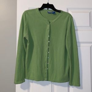 Green Cardigan Sweater